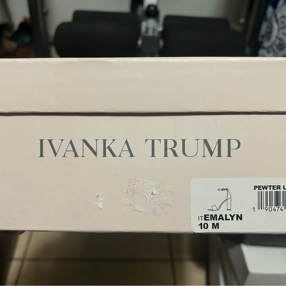 Ivanka Trump Metallic Silver Ankle-Strap Block Heels - Picture 4 of 4